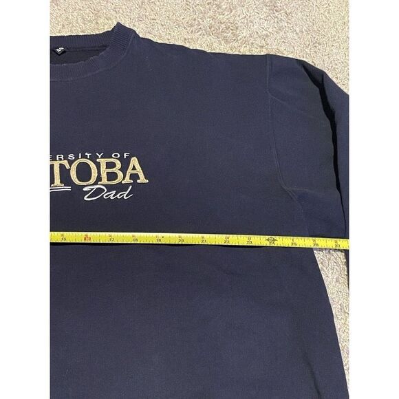 VTG University Of Manitoba Dad Embroidered Black Sweatshirt Crewneck Size XL - Picture 3 of 6